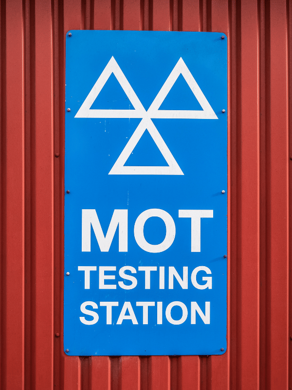 DVSA MOT Testing Station sign at Stedmans Garage